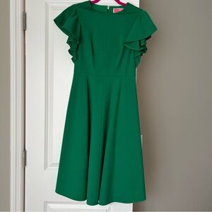 Kate Spade Green Ruffled A-Line Dress